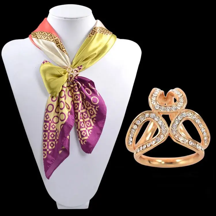 السيدات أنيقة حجر الراين 3 وشاح مشبك بروش وشاح المجوهرات