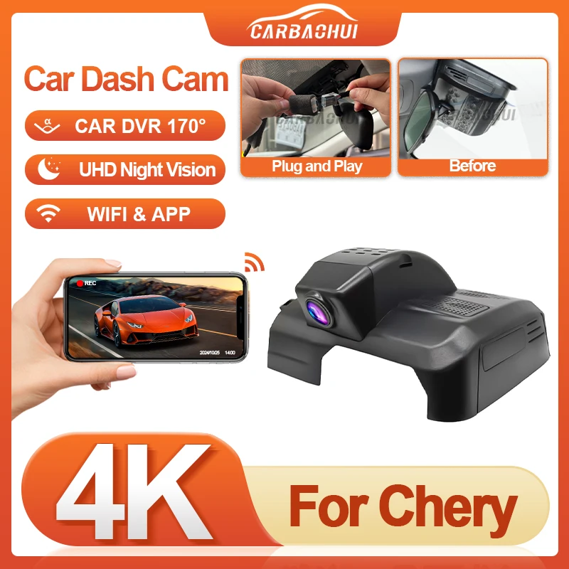 

Видеорегистратор Plug And Play HD 4K 2160P для Chery Jetour T2 Traveler 2023 2024 2025 Автомобильный Wi-Fi DVR Видеорегистратор Видеорегистратор Видеорегистратор