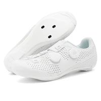 Zapatillas de ciclismo de velocidad, zapatos de ciclismo de carretera para hombre, zapatos con tacos, zapatos Spd, zapatos de Pedal plano para ciclismo, calzado para bicicleta al aire libre, color blanco