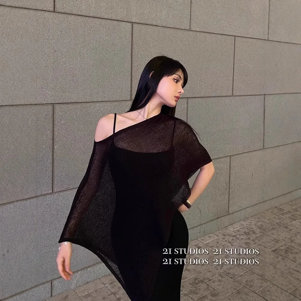 Summer thin cape shawl, off-shoulder sun-protective cover-up, small ankle shoulder knit sweater, 40kg-60kg