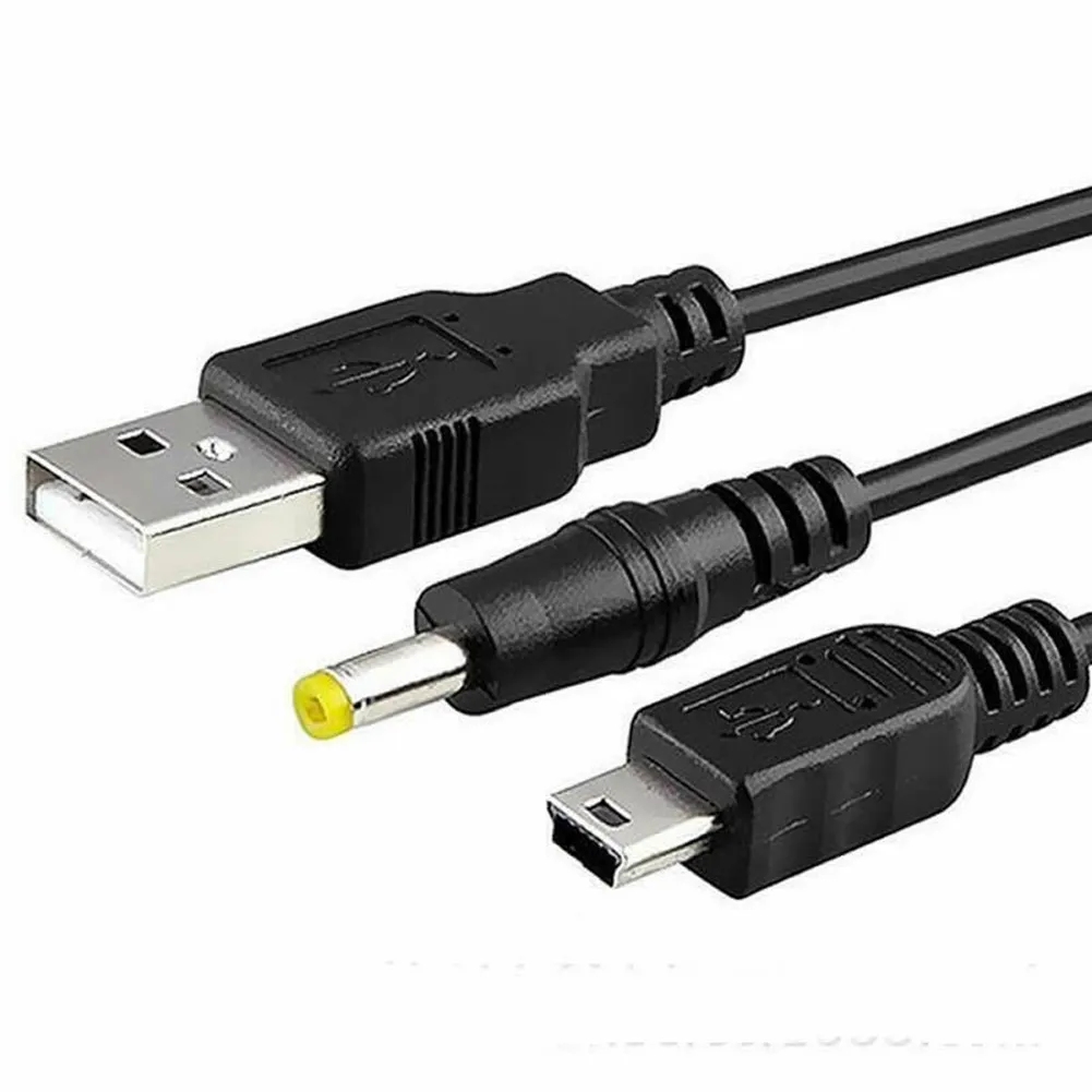 2 In 1 1.2m Cable USB Charger For PSP 1000 2000 3000 USB Charging Plug Charging Cable USB To DC Plug Power Cord Game Accessory