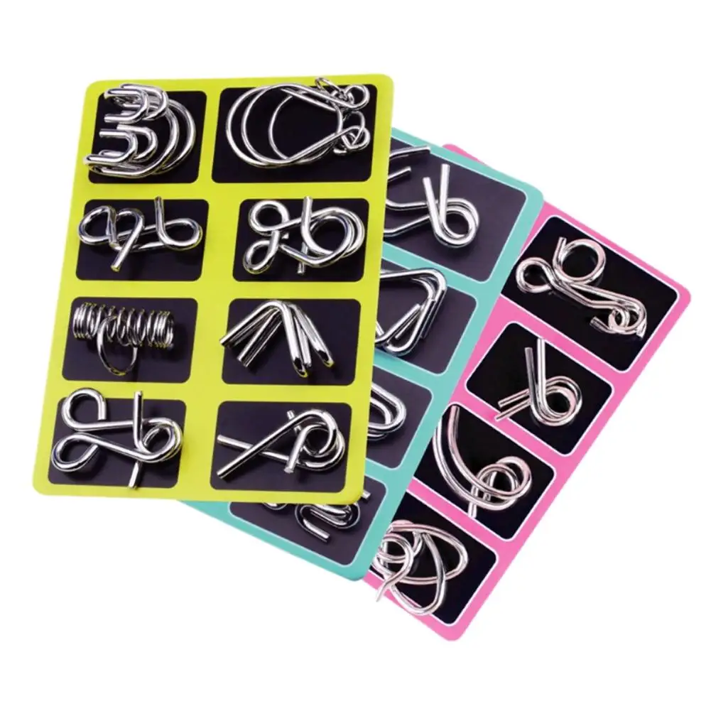3Pcs/Set Metal Montessori Puzzle Toys Wire Mind Brain Teaser Puzzles Children Adults Interactive Reliever Educational Toys Gift