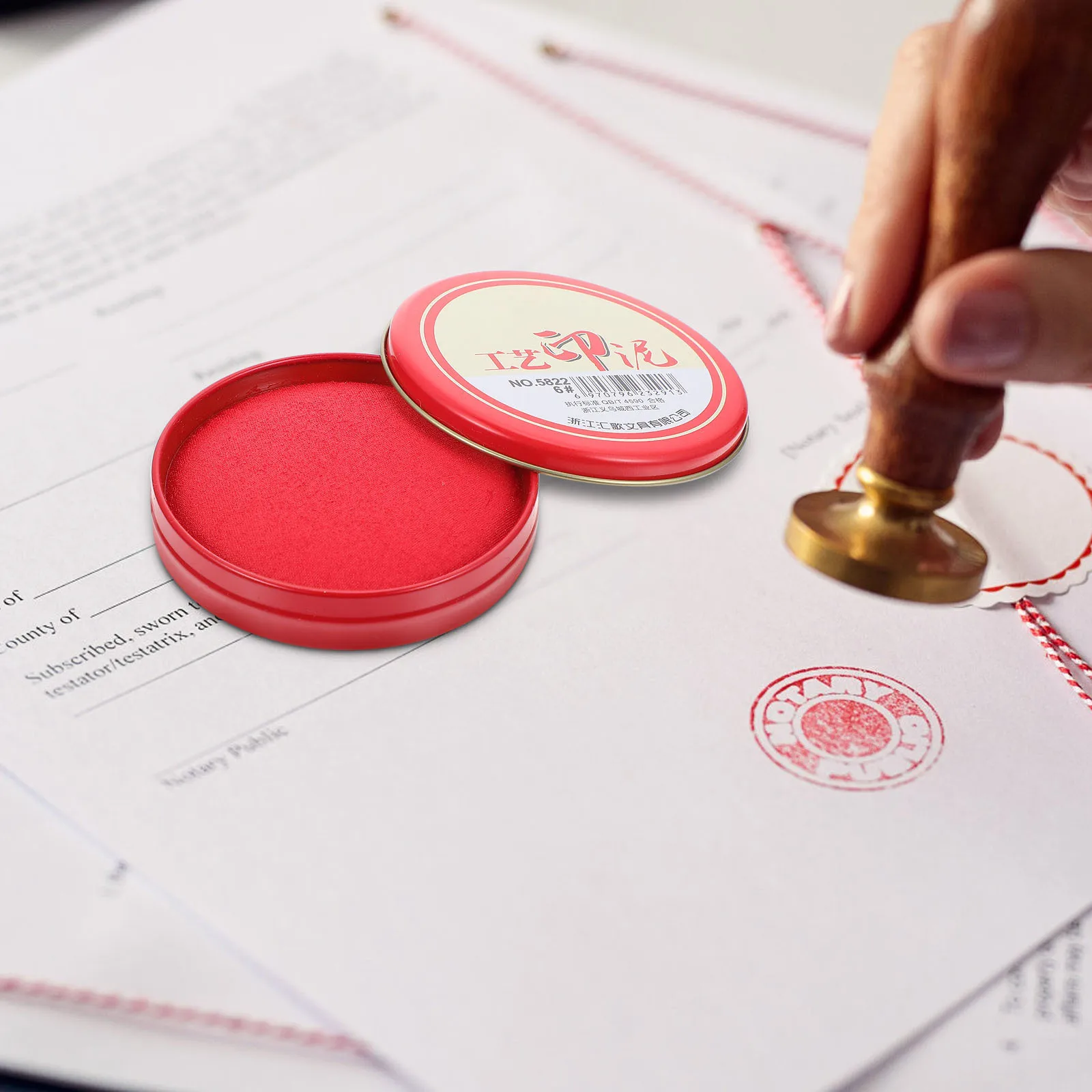 5Pcs Premium Red Ink Pads for Office Use Fingerprint Stamping in Iron Boxes Multi-Functional Small Stamp Pads Graffiti Ink-Pads