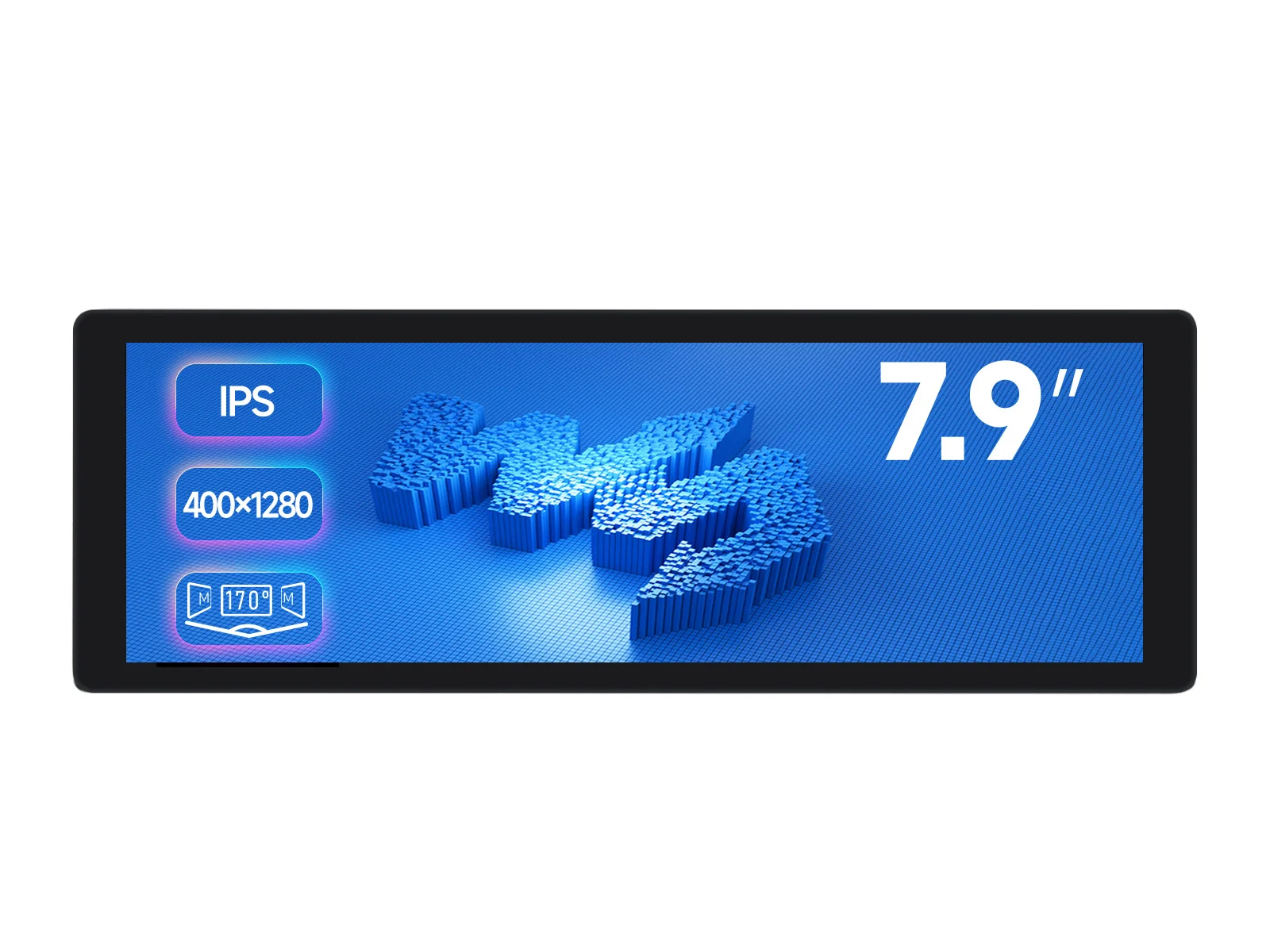 

Waveshare Raspberry Pi LCD Display 7.9inch IPS Display, 400×1280 Pixel, Toughened Glass Panel, HDMI, Optional Touch Function