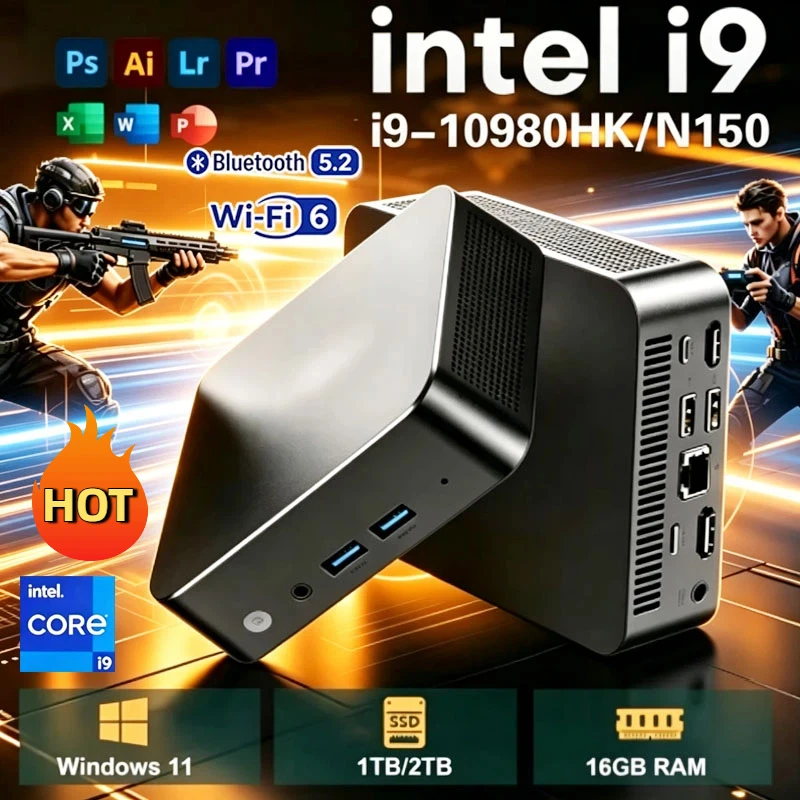 미니 PC, 코어 N150, 초소형, 16GB RAM, 1TB/2TB SSD, Wi-Fi 6, 블루투스 5.2, 저전력, NVMe, 데스크톱, 듀얼 HDMI, 프로 모델