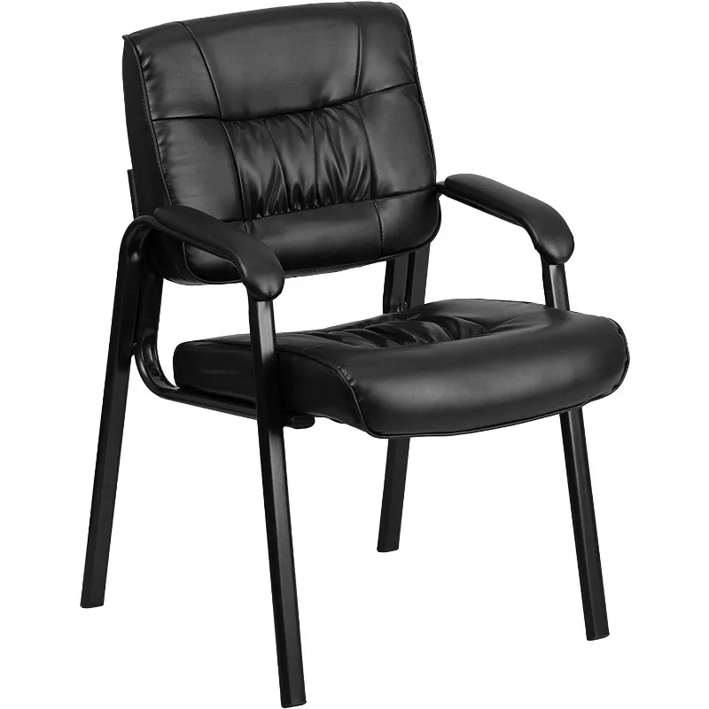 Haeger  LeatherSoft Executive Side Reception Chair with Black Metal Frame