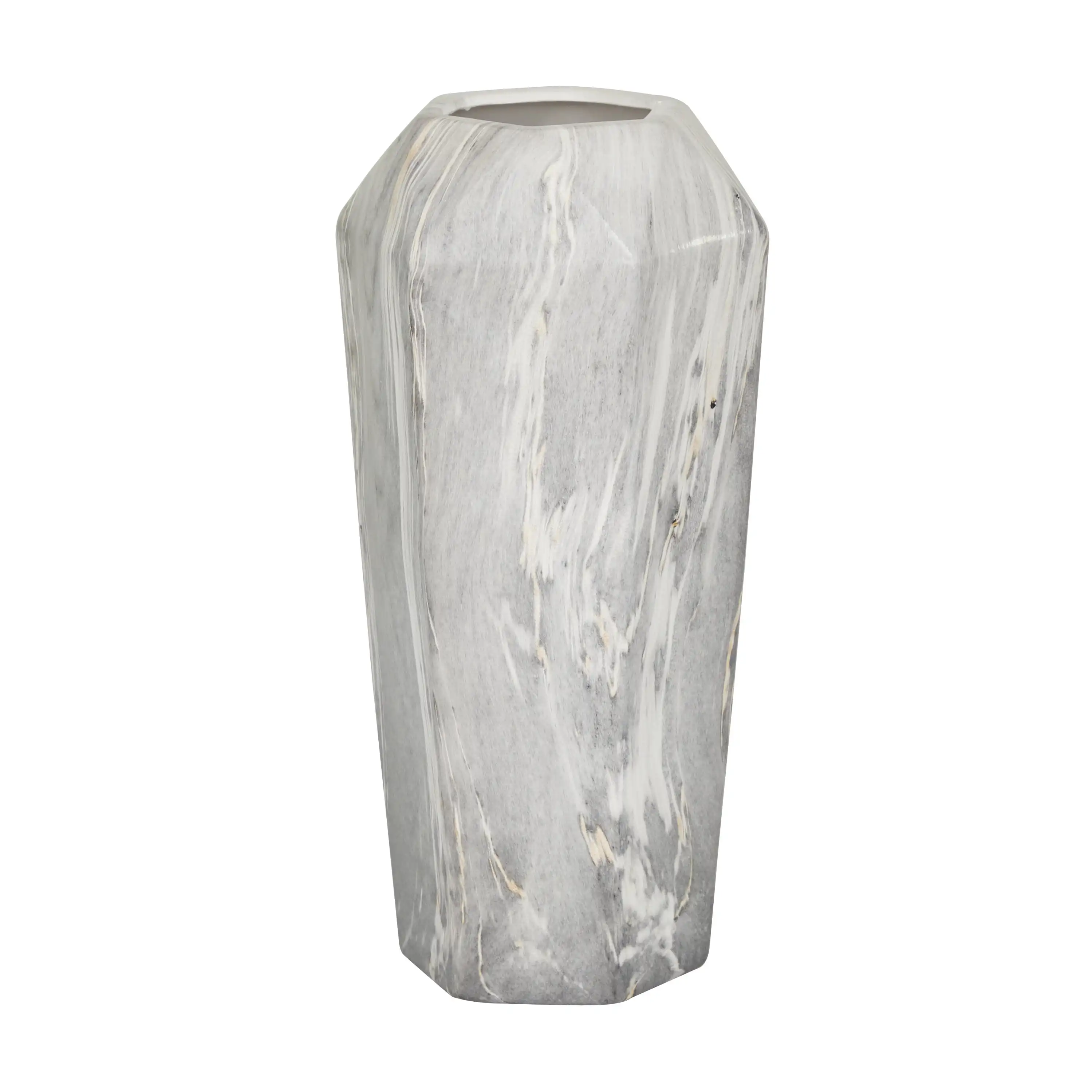 

14 Faux Marble Black Ceramic Vase