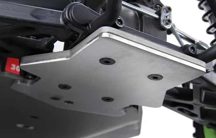 Front and rear large chassis stainless steel guard 4mm thickness for LOSI 5IVE-T KM X2 ROFUN LT