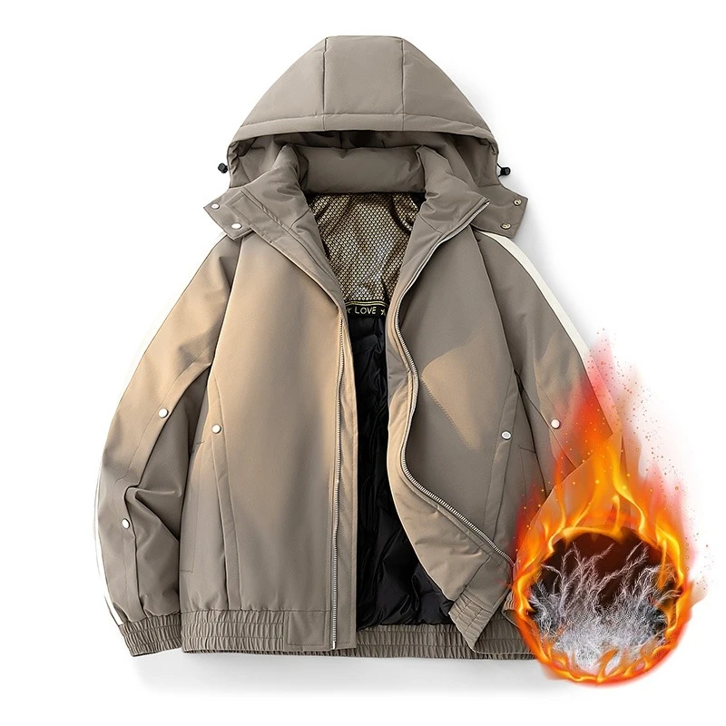 

Winter Men's Cycling Sports Windproof and Breathable Hooded Down Jacket Comfortable Fashionable Breathable and Cold Proof Jacket