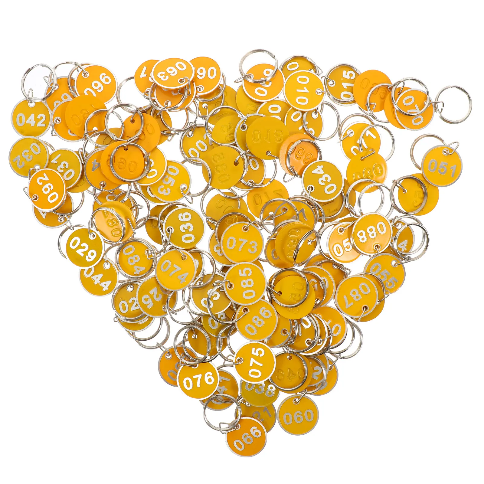 100Pcs Metal Number Tags Keychain Labels Key Markers for Sauna Locker Swimming Pool Hotel Organization Key Identifiers