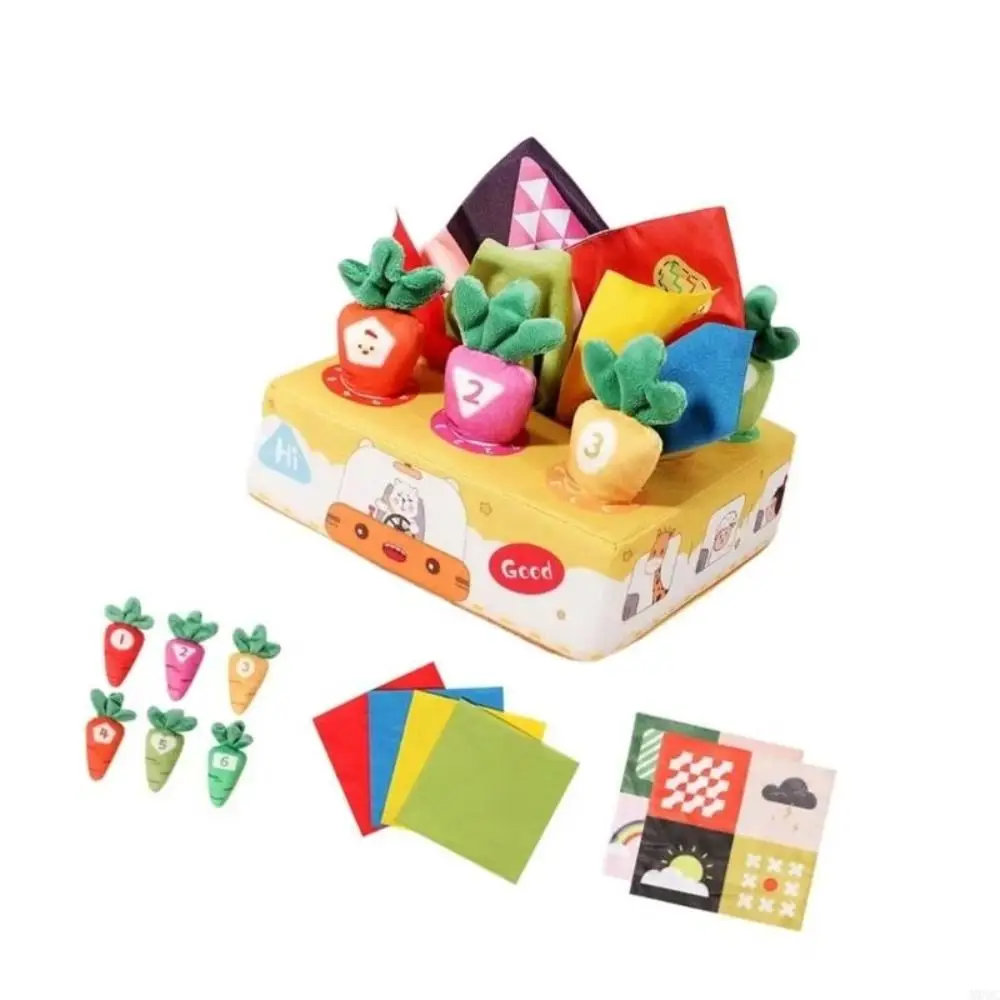 Zachte babydoekjesdoos Vingeroefening Scheurbestendig Wortelen trekken Gevulde kleur Leren Fijne motoriek