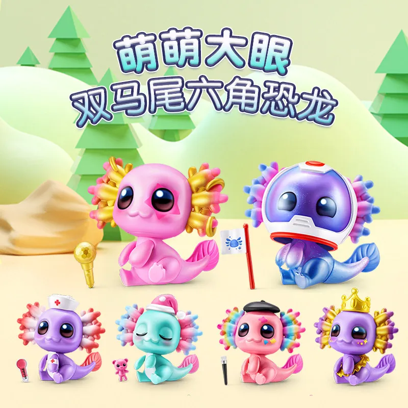 Zuru 5 Surprise Axolotl Baby Mini Ball Blind Box Niedliche Großäugige Doppel-Pferdeschwanz Sammelfiguren Schreibtisch-Deko Kindergeschenk