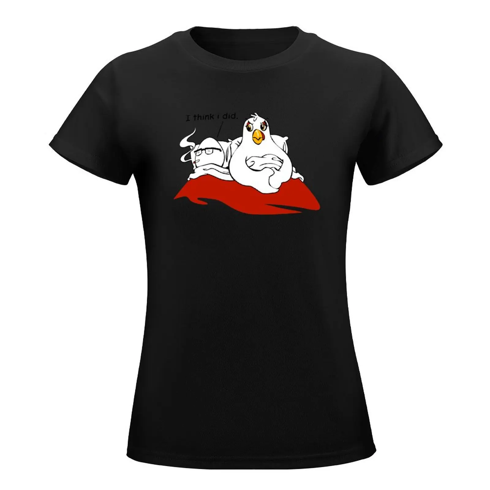 The Chicken Or The Egg T-Shirt animal print shirt for girls female funny Female clothing white t shirts for Women