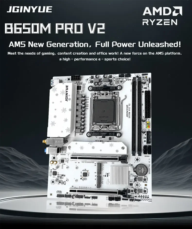 JGINYUE B650M PRO V2 AM5 Motherboard M-ATX For AMD® Ryzen7000/8000