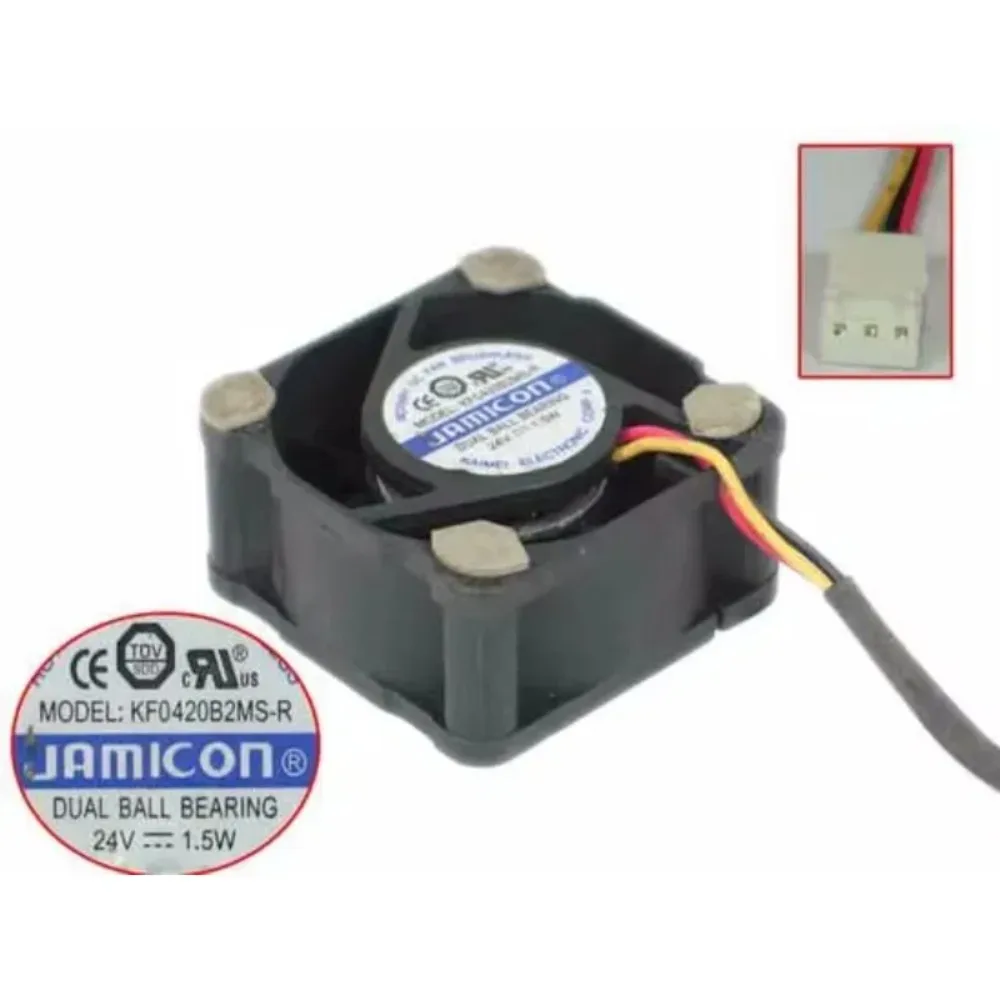 

Вентилятор охлаждения Jamicon KF0420B2MS-R, DC 24В, 1.5Вт, 3-проводной, 40x40x20мм