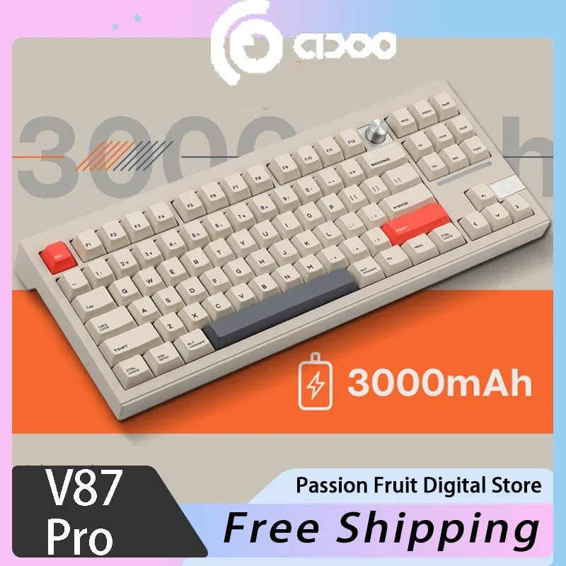 Cidoo V87 Pro Mechanical Keyboard Multi-function Knob Aluminum Alloy Gasket Wireless E-sports Gaming Keyboard PC Gamer Accessory