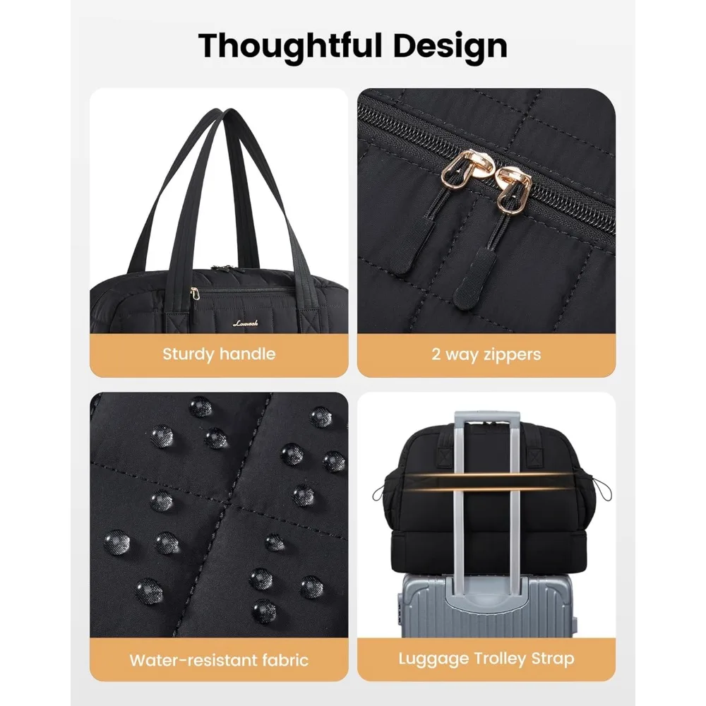 حقيبة نسائية كبيرة لعطلة نهاية الأسبوع مع حجرة للأحذية، حقيبة منتفخة للحمل للطائرات، حقيبة مستشفى مثالية #6