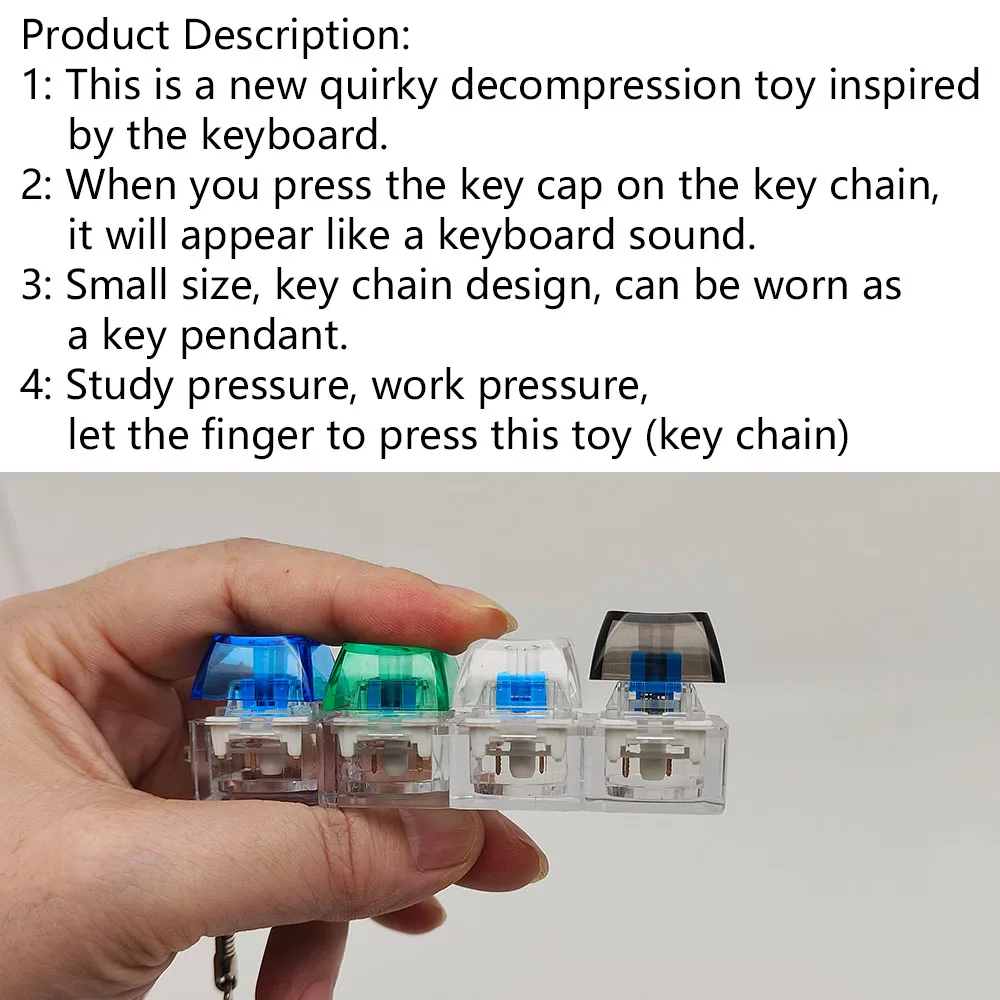 Fingertip Press To Decompress New Strange Toys Transparent Key Cap Keychain Key Ring Mobile Phone Backpack Pendant