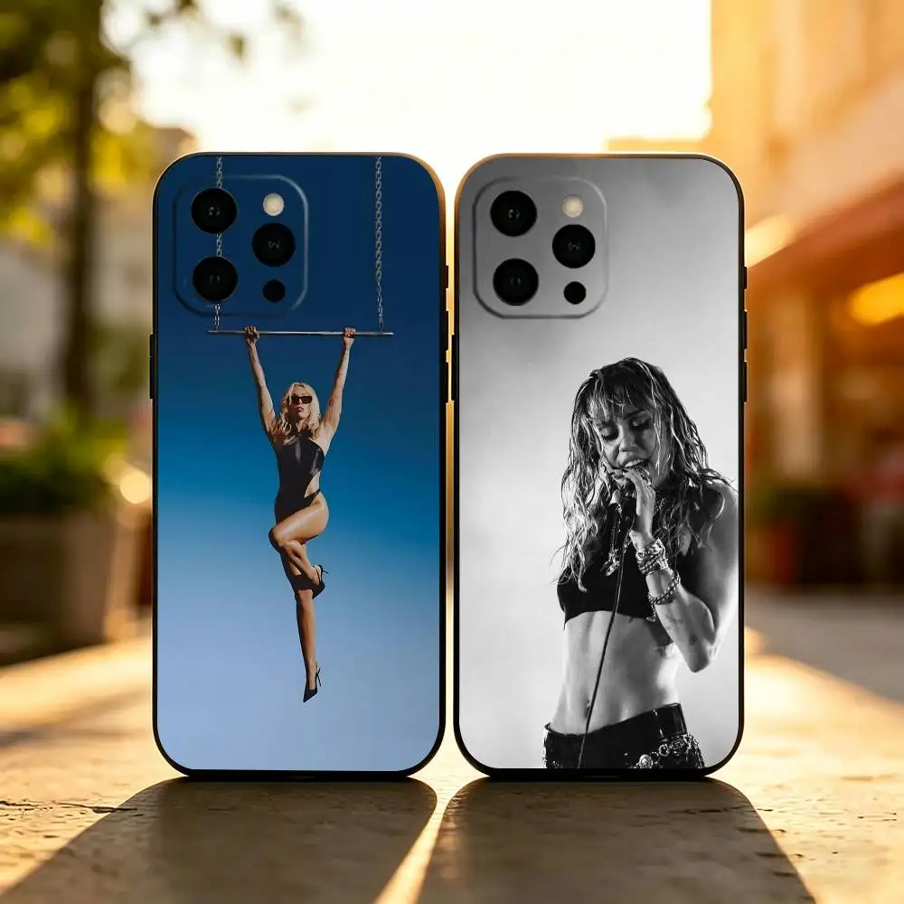 

Singer Miley Cyrus Phone Case For iPhone 17,16,15,14,13,12,11 Plus,Pro Max,XS,Soft Silicone Black Cover