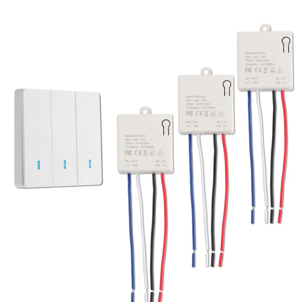 Xiaomi Panel dinding saklar nirkabel 433Mhz, papan penerima Relay RF Universal Lmap/LED/pengontrol pencahayaan 1/2/3Gang dinding