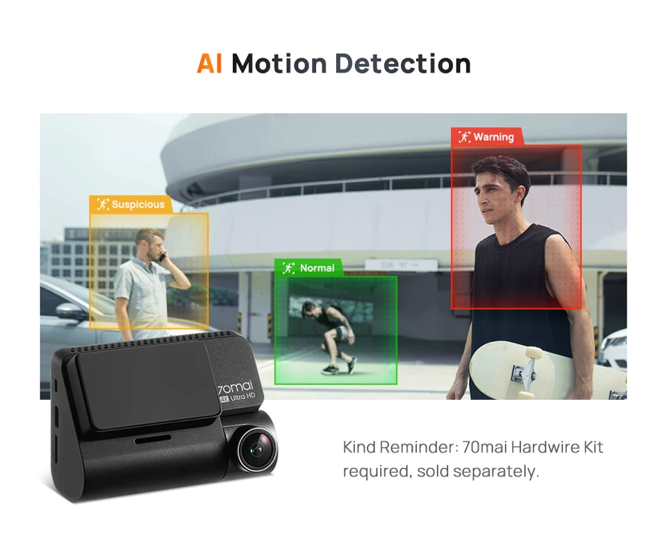 70mai Dashcam 4K A810 Ultra HD 150 ° FOV 24-Stunden-Parküberwachung ADAS, Koordiniert über integriertes GPS, WLAN und 4G für extreme Wetterbedingungen – Detail 7