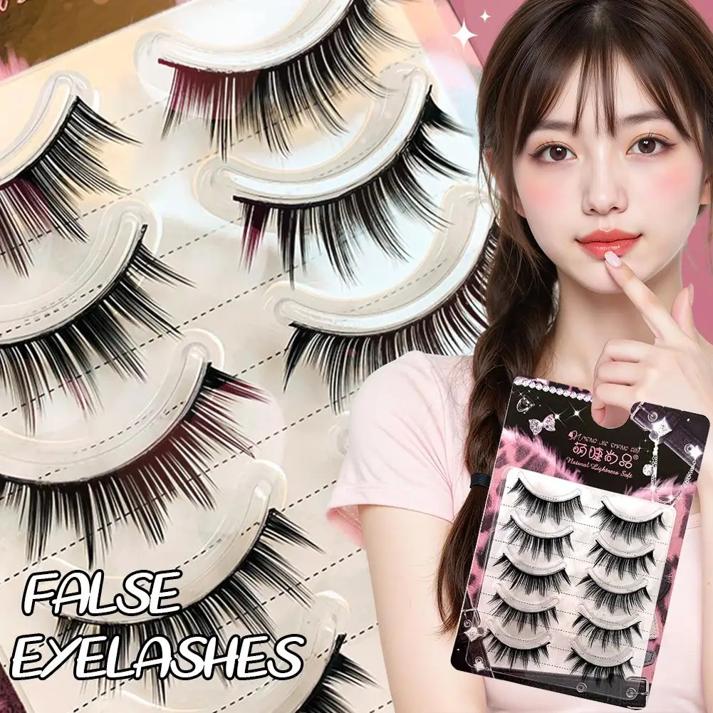 Pestañas postizas tira completa esponjosa DIY pestañas cómicas naturalmente rizadas para principiantes extensión de pestañas herramienta de maquillaje A8D2