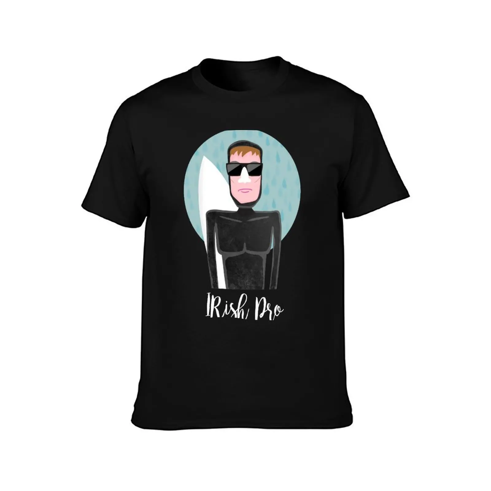 Irish Pro Surfer T-Shirt, Summer Casual Cotton Tee, Oversized Streetwear Tops, Vintage Graphic Print, Loose Fit Short Sleeve