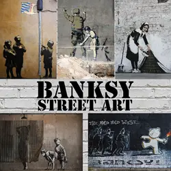 BANKSY STREEY Print Art Canvas Poster For Living Room Decoration Home Wall Picture