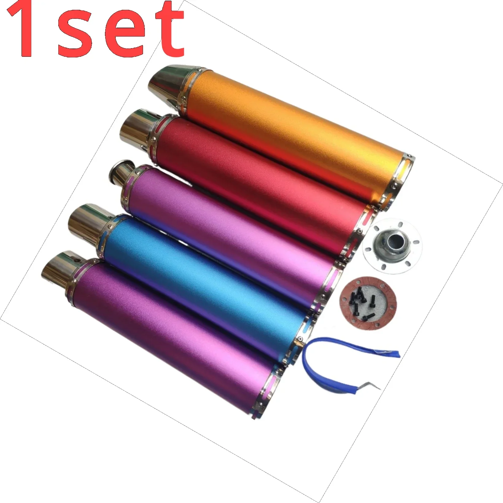 Motorcycle Modified Exhaust Pipe for 125/70 150 Muffler Modification Silver Electric Vehicle Tool White Colored, Frosted, Black