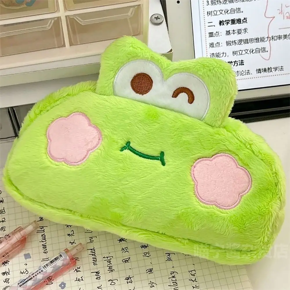 High Quality Plush Stationery Storage Bag Large-capacity Portable Pen Bag Multi-function Pencil Case