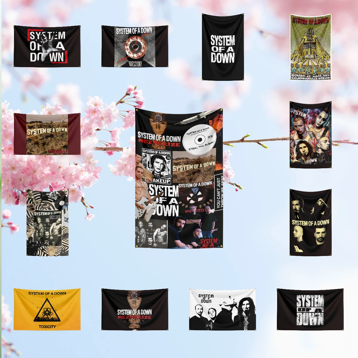 Music Band Flag for S-Sy-st-em o-f a D-ow-n Fans Banner fan collection high definition print party decor wall decor backdrop