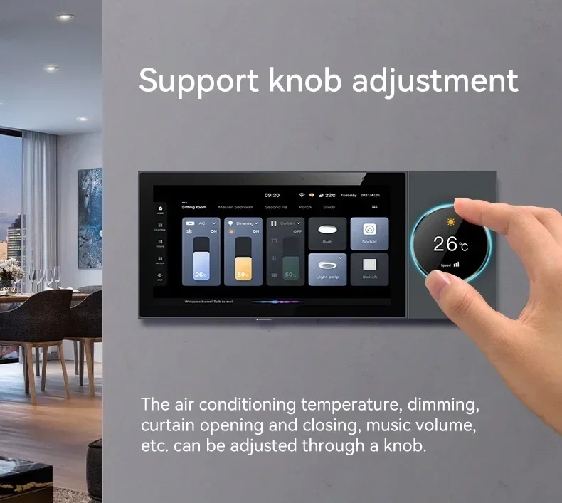 2023 6'' Zoll Touch LCD Musik Wand Tuya Center Panel Wifi Zigbee Smart Control Panel mit Tuya Smart