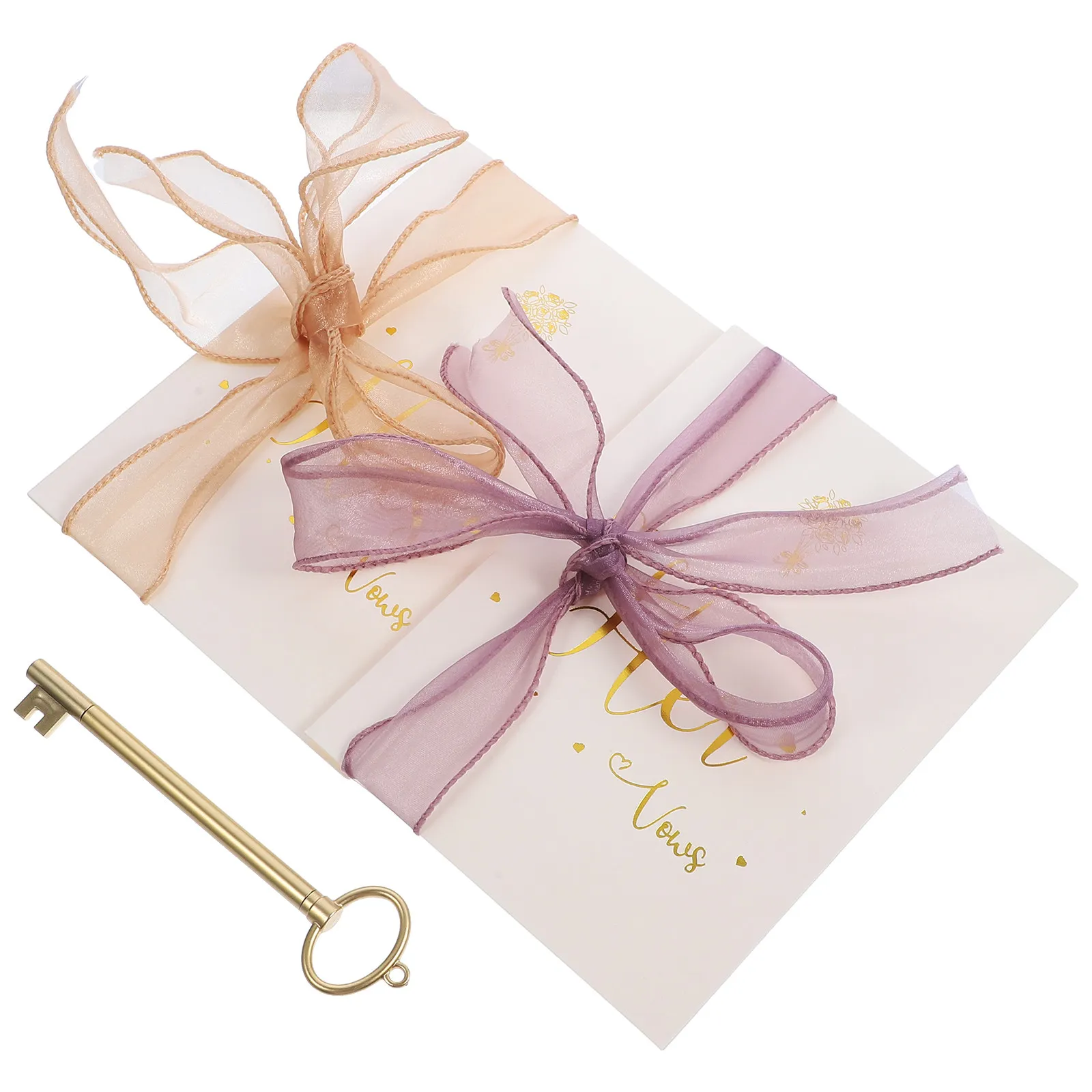 

Набор из 1 шт. элегантных карточек для свадебных обетов, романтический дизайн с бантом, принадлежности для свадебного банкета, подарок для девичника