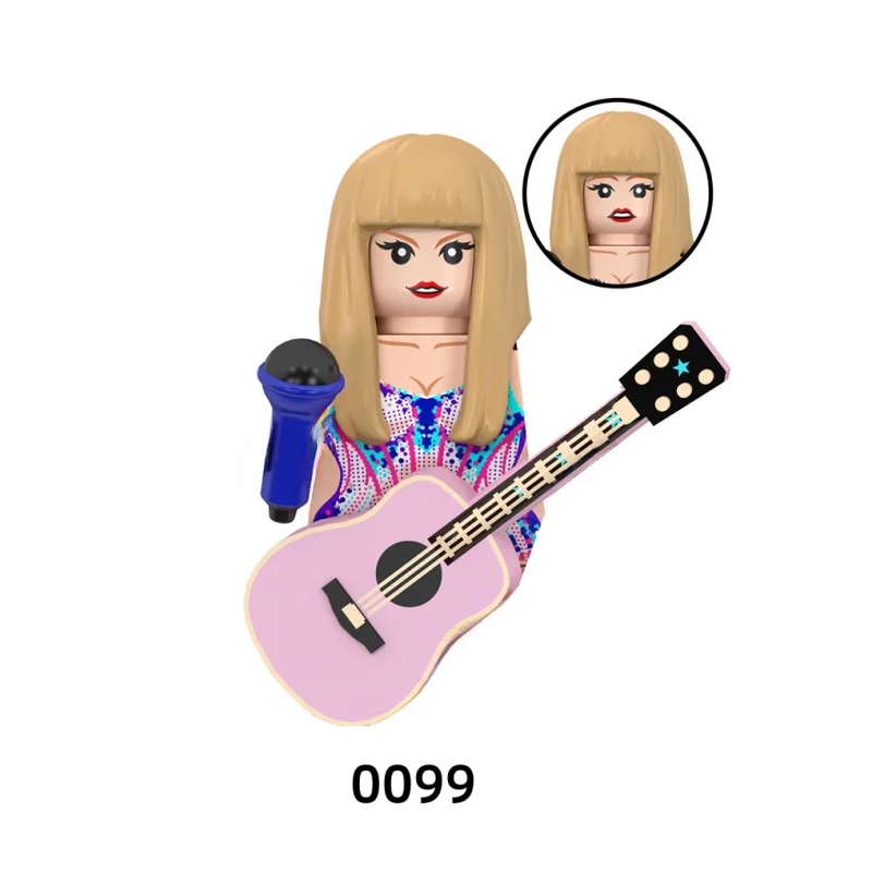 New Popular male Female Singers Bricks Model Series TP1062 LG1015 Guitar Building Blocks Mini Action Figure Accessories Toy Gift view 4