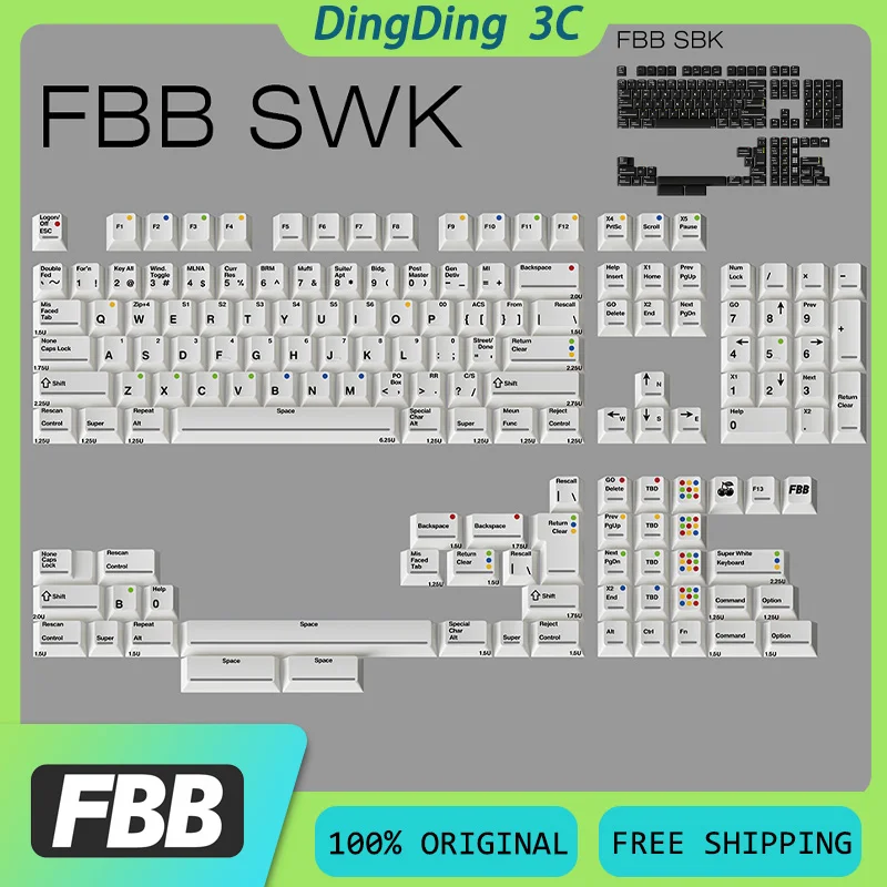 

FBB SWK SBK Mechanical Keyboard Keycaps PBT Thermal Sublimation 1.7mm Original Factory Height 149 Keys Custom Keyboard Accessory