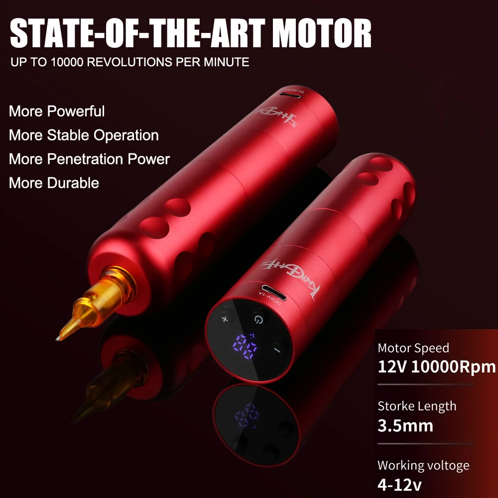 

LED Digital Wireless Tattoo Battery Pen Powerful Motor Tattoo Machine Professional Tattoo Makeup Kit Supplies For Artist