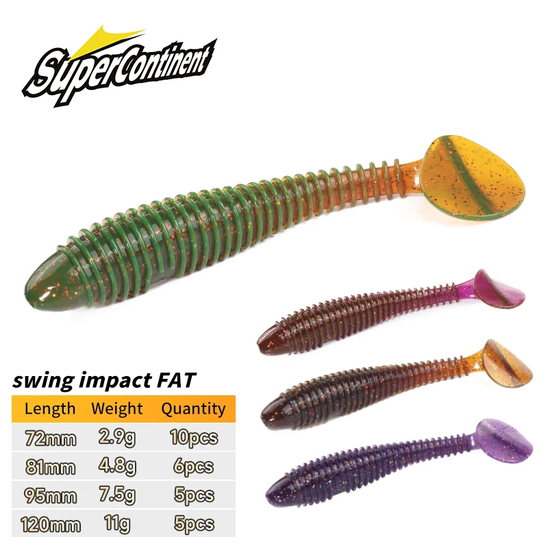 Supercontinent Swing Impact FAT Fishing Lure 7cm/8cm/9.5cm/120cm Artificial Pesca Leurre Souple Fishing Lures