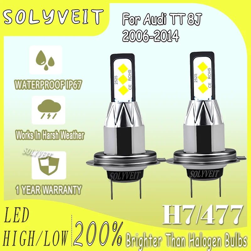 

H7 Enhanced Illumination Shockproof Reliable Driving LED Headlight For Audi TT 8J 2006 2007 2008 2009 2010 2011 2012 2013 2014