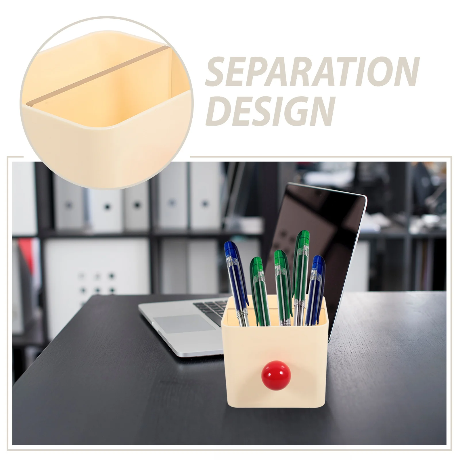 

Pen Holder Organizer Large Capacity Plastic Desk Storage Box Smooth No Burrs Multi-Function Stationery Container Pencil