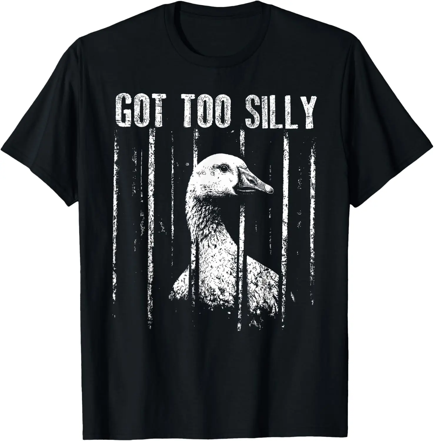 Vintage Got Too Silly Goose Meme Funny Saying T-Shirt 100% Cotton Trendy Y2K Short-Sleeve Tee-Soft, Quick-Drying,