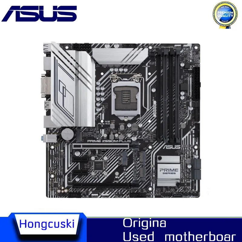 Used For Asus PRIME Z590M-PLUS Original Desktop for Intel Z590 DDR4 PCI-E 3.0 Motherboard LGA 1200 USB3.0 M.2 SATA3