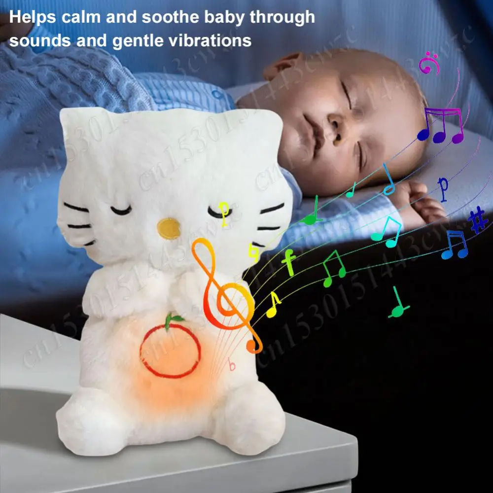 Cute Animal Baby Sound Machine with Music Lights Rhythmic Breathing Motion Sleeping Music Toy Baby Sleep Soother for Newborns