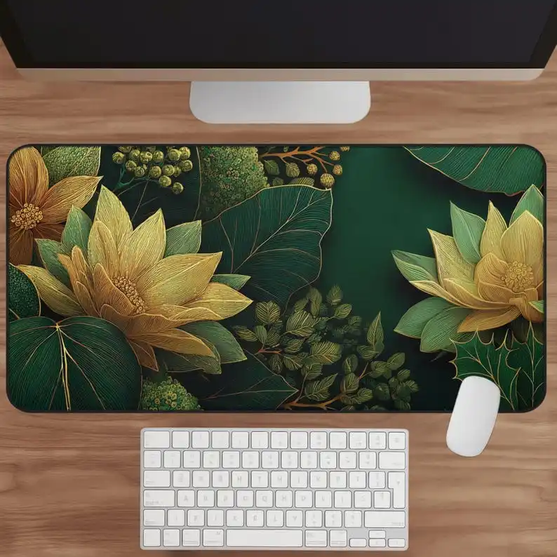 

Green Lotus Mouse Pad, Non-slip Waterproof Mouse Pad, Office Gaming Desk Decoration Pad, The Perfect Gift for Friends.
