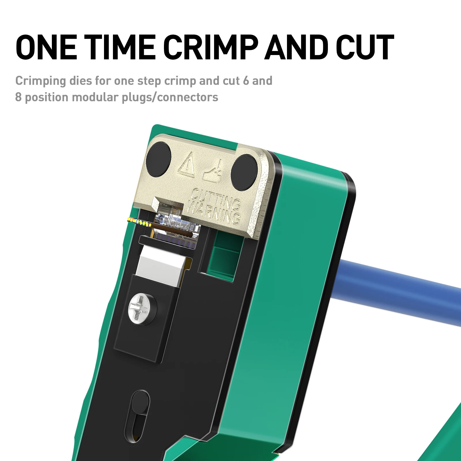ZoeRax RJ45 CRIMPING TOOL สําหรับ Cat7 Cat6a Cat6 Cat5e Ethernet Connectors เครื่องตัดลวด Ethernet Crimper 2 ใบมีด