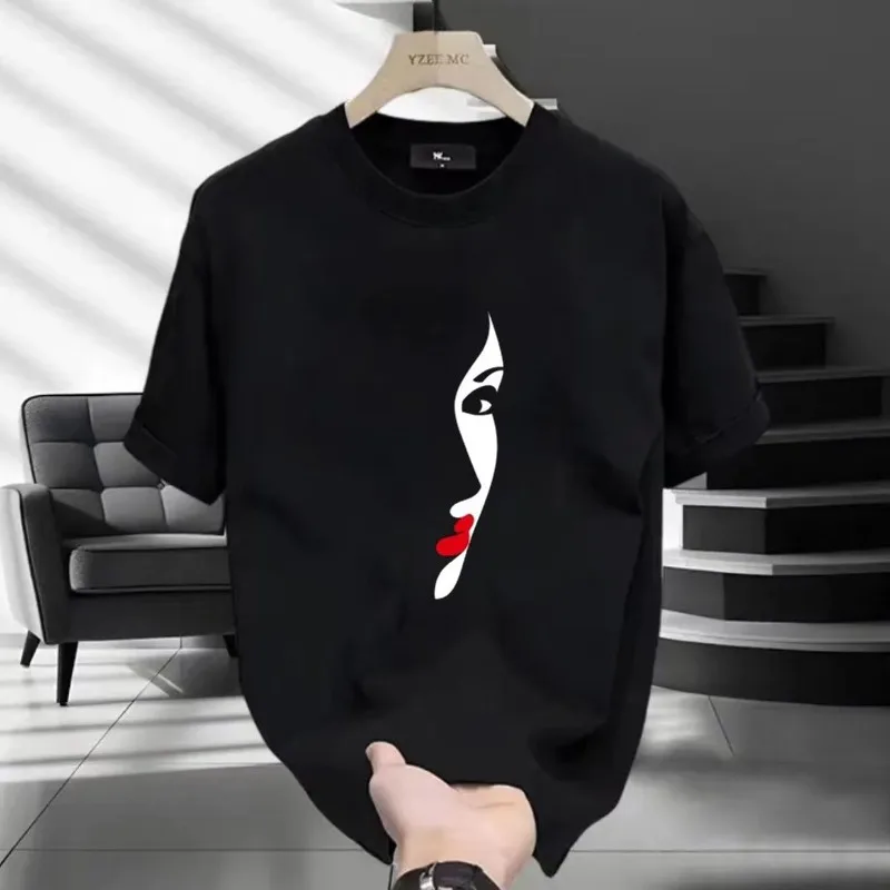 

Китайская шикарная Тяжелая черная хлопковая футболка с коротким рукавом для женщин 2024 новый дизайн чувственный маленький популярный СВОБОДНЫЙ Модный Топ для девочек