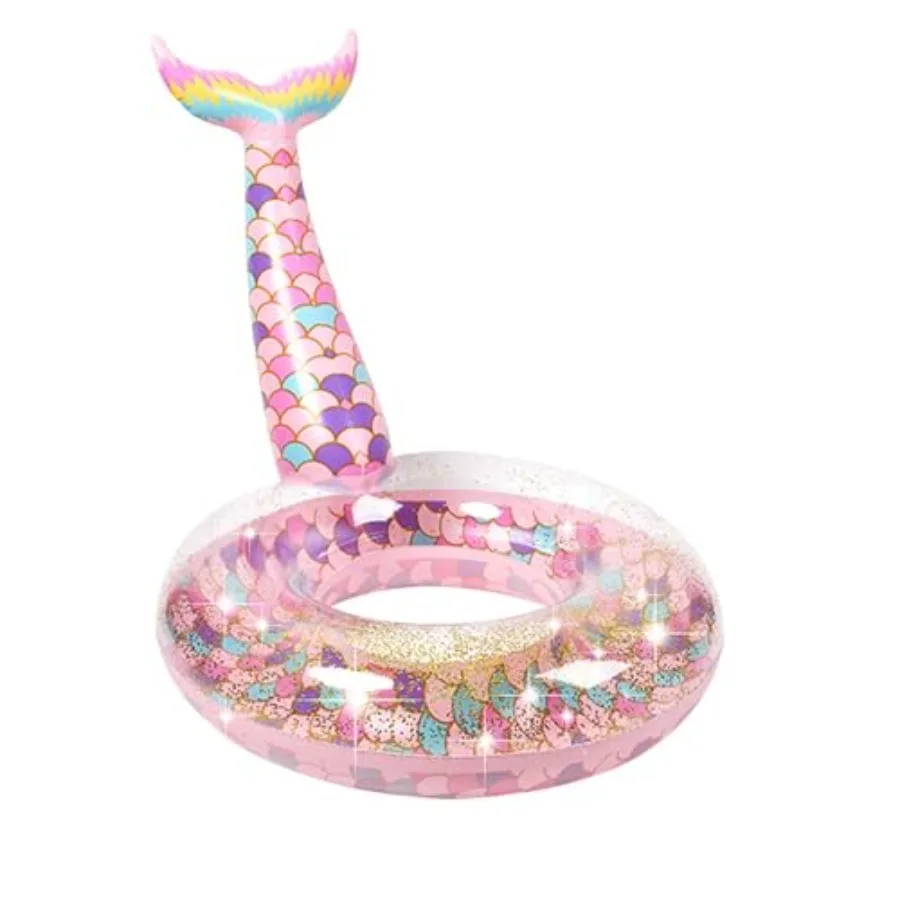 

Надувные плавательные кольца в виде хвоста русалки с блестками для летних пляжных вечеринок и водных развлечений для взрослых, синие и розовые