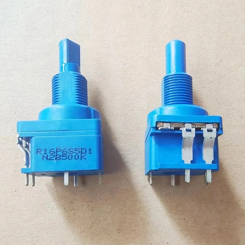 for R16 Bent Pin Potentiometer 2 Pin B500K B504 With Push Switch 10A250V Rotary Adjust