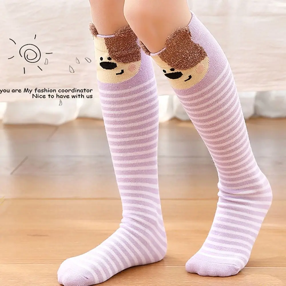 Cute Comfortable Cartoon Thigh Stockings Cat Cotton Dog Animal Girls Socks Korean Style Stockings Knee High Socks Kids Hosiery