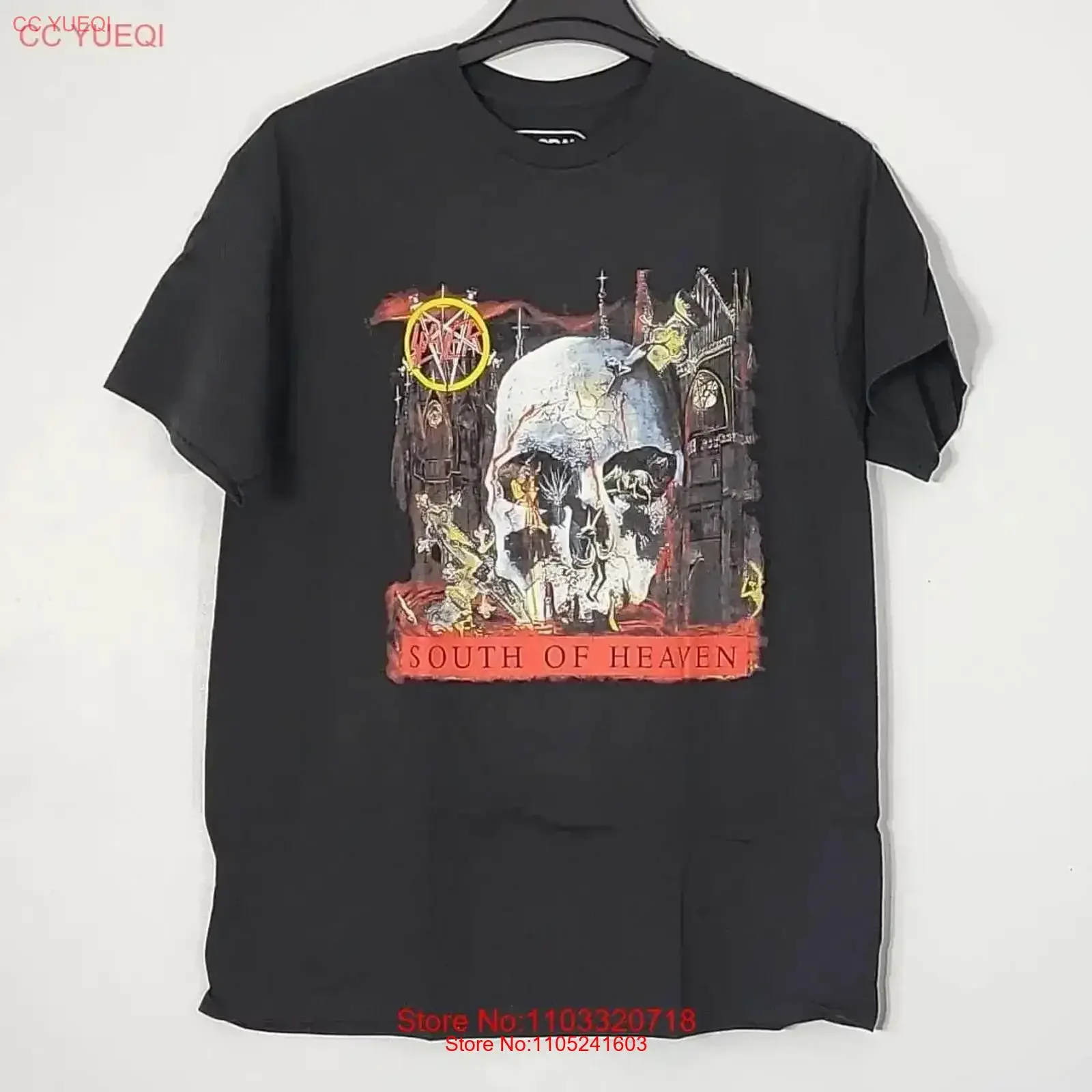 SLAYER South Of Heaven L LARGE Official T Shirt Black Mens Band Logo vintage Washed Stretched Breathable Versatile homme