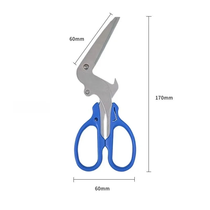 L-shaped Multifunctional Stainless Steel Scissors for Office and Home Use, Sharp Curved Scissors, Can and Bottle Cap Cutters